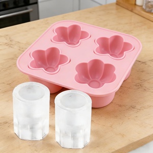 Moule à glaçons en silicone alimentaire à 4 cavités, réutilisable et écologique, pour gobelets et tasses - Vente en gros - Product Image 5