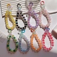Cordon anti-perte pour téléphone, accessoires de lanière scintillante avec perles de cristal, bracelet porte-clés pour filles
