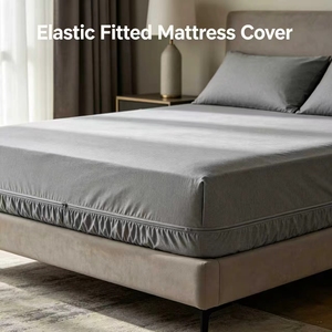 Protège-matelas en polyester gris, doux, respirant, silencieux, imperméable et extensible, <span class=keywords><strong>drap</strong></span>-<span class=keywords><strong>housse</strong></span> - Product Image 1
