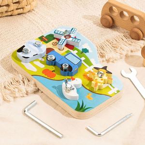 Banc d'outils en bois, jouets de construction, jouets STEM, pour enfants d'âge préscolaire de 3, 4, 5 ans, cadeau d'anniversaire pour garçon, boîte à outils pour enfants avec perceuse - Product Image 5