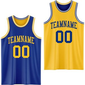 Maillot de basket-ball réversible personnalisé avec nom et numéro d'équipe, débardeur de sport unisexe sublimé anti-humidité - Product Image 1