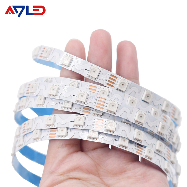 12V SMD 5050 Addressable WS2815 RGBIC Led Light Strip Bendable ZIgzag Colorful Digital S Type 8MM Business Signage Led Strip