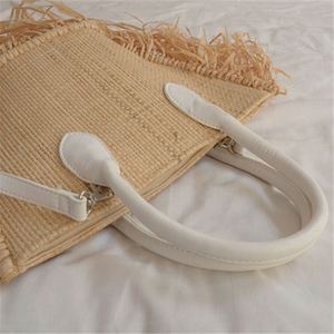 Sac en paille de raphia naturel à longues franges élégant pour femmes, nouveau style d'été, pour la plage, les vacances, les robes - Product Image 3