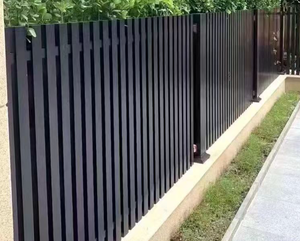 Clôture de jardin moderne en alliage d'aluminium noir à lame verticale 3D, revêtement poudré, personnalisable, anti-rongeurs, modélisation 3D – Offre Spéciale - Product Image 6