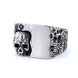 Anillo de Acero Inoxidable con Zirconia y Baño de Oro de 18K, Estilo Dominante y Exclusivo, para Hombre, Moda Punk Rock Biker - Product Image 1