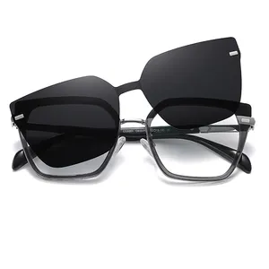 새로운 도착 자석 클립 안경 선글라스 남녀 유행 TAC 편광 태양 그늘 안경 태양 안경
