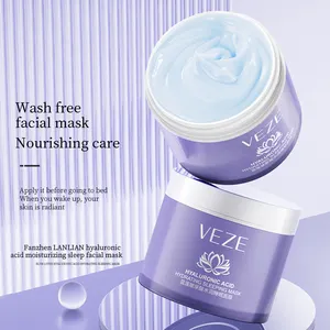 OEM VEZE Label Pribadi Grosir Lotus Biru Asam Hyaluronic Mascarillas Faciales Masker Tidur Pemutih dengan Harga Pabrik