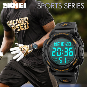 Skmei Digital Watch Men Electronic Water Resistant Sports Watch Outdoor Fitness <b>Timer</b> Alarm Mode <b>Light</b> Start Reset Feature - Product Image 3
