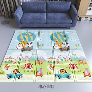 Tapis de jeu extra large en XPE rembourré, ensemble de jouets pour enfants, tapis de ramper naturel pour bébé, pliable, imperméable, imprimé animal, non toxique, pour le camping - Product Image 3