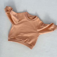 Sweat-shirt à raglan rétro personnalisé en coton biologique de couleur unie pour bébé