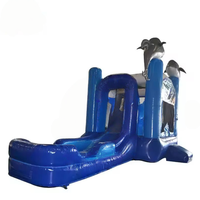 Structure gonflable géante en forme de dinosaure de la jungle, thème dauphin, pour enfants et adultes