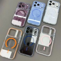 Muestras Gratis, Funda Magnética Resistente a Impactos para iPhone 17 18 Pro Max, Transparente, Antideslizante, Duradera, de TPU y PC, en Colores Modernos
