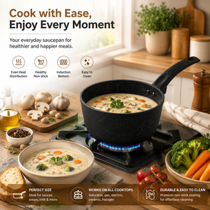 <span class=keywords><strong>Casserole</strong></span> en granit 18-22 cm, fond à induction, antiadhésive, mini-<span class=keywords><strong>casserole</strong></span>, revêtement en pierre, gris charbon, ustensile de cuisine - Product Image 4