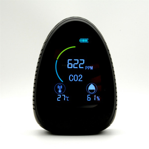 알람 적외선 NDIR 센서 <span class=keywords><strong>CO2</strong></span> 미터가있는 실내 공기질 모니터용 휴대용 벽걸이 형 데스크탑 <span class=keywords><strong>CO2</strong></span> 테스터 - Product Image 2