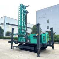 Foreuse compacte transportable sur chenilles pour puits d'eau, régulation de vitesse progressive, équipement de forage pour l'approvisionnement en eau des villages