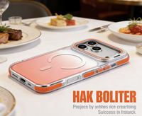 Funda Magnética para iPhone 17 Pro Max con Soporte para Lentes, Degradado Colorido Iridiscente, Transparente, Antigolpes, Protectora
