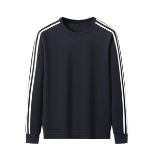 Setelan Sweatshirt Pria Kasual Sporty Bahan Campuran Katun Anti Kusut Kerah Bulat Tiga Garis Musim Semi Gugur Model Longgar - Product Image 1
