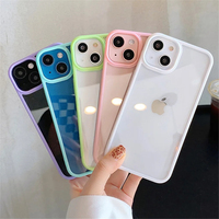 Bonbons Antichoc Silicone Pare-chocs Téléphone étui pour iphone 15 14 11 12 13 Pro Max X XS XR 8 7 Plus Transparent Protection Couverture Arrière