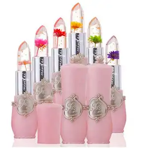 Pelembab Tahan Lama Jelly Bunga Lipstik Makeup Suhu Berubah Warna-warni Lip Balm Pink Transparan Lip Gloss