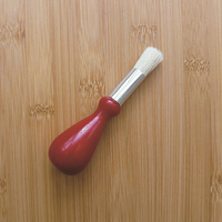 Pincel de pintura de Cerdas de cerdo de madera y nailon con mango de bola de plástico de 10CM para niños, pincel de acuarela y aceite de arte DIY