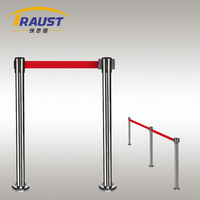 Traust Rétractable En Acier Aéroport Queue Gestionnaire De Ligne Stanchion Sécurité Foule Contrôle Ceinture Barrière Poteaux Système Diviseurs
