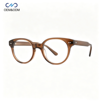 VA4535 Lunettes de vue unisexes vintage en acétate, monture ronde surdimensionnée, monture intégrale rétro, lunettes optiques pour femmes et hommes