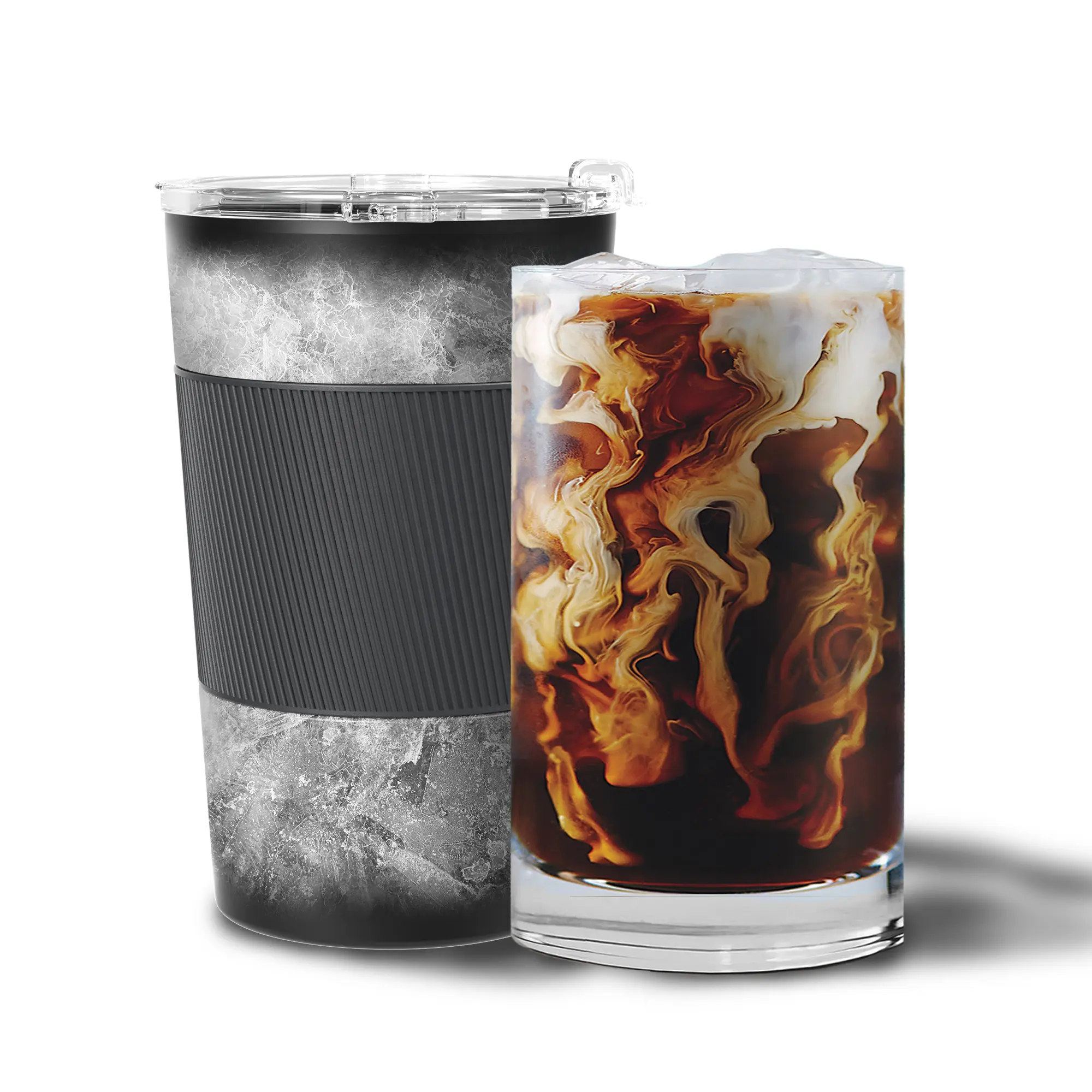 ماكينة تبريد مشروبات من الفولاذ المقاوم للصدأ 12 أونصة حاصلة على براءة اختراع من Reekoos مبرد بارد كوب قهوة مبردة لصانعي المشروبات