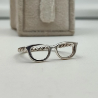 Anneau de lunettes en acier inoxydable, bracelet de lunettes chic et original, bijou fantaisie étanche couleur argent