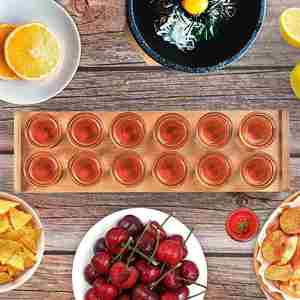 Juego de 12 Vasos de Chupito con Organizador de Bambú, 12 Vasos de Chupito para Servir y Exhibir Whisky y Tequila - Product Image 5