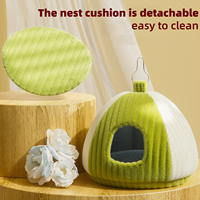 Nichoir d'hiver douillet et chaud pour oiseaux, en peluche épaisse anti-gel, nid suspendu, grotte de couchage en coton doux et amovible pour cage à oiseaux avec crochet