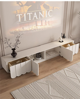 Meuble TV et Table Basse en Bois Crème, Combinaison Moderne et Simple pour Salon, Rangement Chambre, Meuble TV 65 pouces+