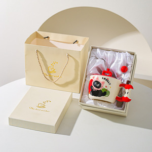 Ensemble de tasses en céramique mignonnes au design de chat pomme, avec boîte cadeau haut de gamme, pour les meilleurs amis et les cadeaux d'anniversaire - Product Image 6
