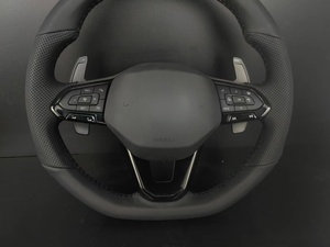 Volant en cuir pour Volkswagen Golf 8 MK8 <span class=keywords><strong>R</strong></span> <span class=keywords><strong>Line</strong></span>, volant personnalisé en cuir Nappa perforé - Product Image 4
