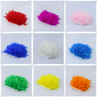 Vente en gros de franges en plumes de dinde teintes en 43 couleurs pour l'artisanat, les costumes de mariage, la décoration, la chandelle