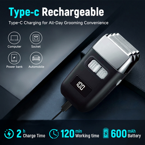 Rechargeable Men's Brushless <b>Shaver</b> Triple Blade Reciprocating <b>Face</b> for Home & Hotel Use Wet/Dry Premium ABS Material & Ergonomi - Product Image 5