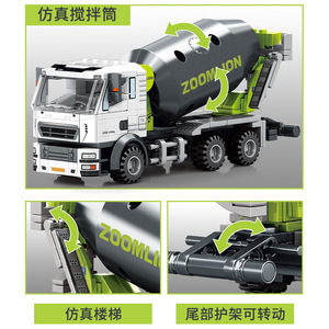 Sembo blok teknis blok bangunan bermotor pneumatik bulldoser Model truk Teknik Kendaraan bata mainan hadiah anak-anak - Product Image 4