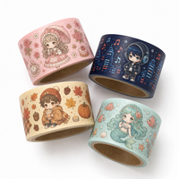 Ruban adhésif washi imprimé sur mesure, style Kawaii Japon Corée, ruban décoratif pour journal, agenda, scrapbooking, bricolage
