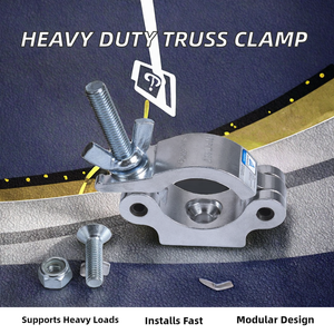 ตัวหนีบโครงถักแบบครึ่งตัว อลูมิเนียมอัลลอยด์ หนัก ทนทาน ขนาด 30 มม. สีดำ 2 นิ้ว (38-52) มม. รับน้ำหนักได้ 300 กก. สำหรับยึดไฟเวที - Product Image 2