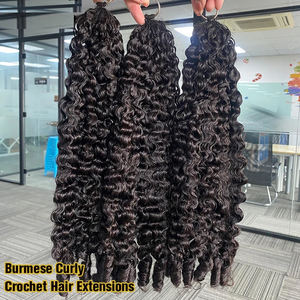 Extensions de cheveux à plumes, bouclés birmans, invisibles, crochet, cheveux humains vierges, double trame - Product Image 1