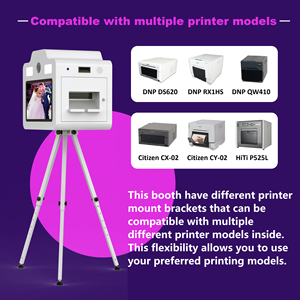 Photomaton Reflex Numérique Station <span class=keywords><strong>Selfie</strong></span> Kiosque Métallique Impression Instantanée Écran Tactile Appareil Photo Cabine Photo avec Flight Case - Product Image 3