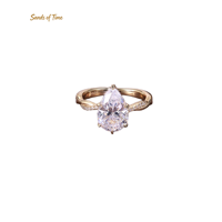 Bague en moissanite en forme de poire pour femme, 1 2 3 4 5 6 carats, en argent sterling 925, sertie de pierres, tendance, personnalisable, vente en gros directe usine