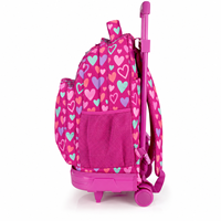 Sac à dos à roulettes détachable pour enfants, résistant à l'eau, en polyester, avec poignée de 92 cm, logo personnalisé, pour les 6-12 ans