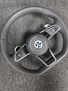 Volante Deportivo de Cuero para VW Transporter, T-Roc, Beetle, Polo 6R, <span class=keywords><strong>Scirocco</strong></span>, Jetta, Tiguan, T6, Passat B6, B7, B8, Amarok, EOS - Product Image 5
