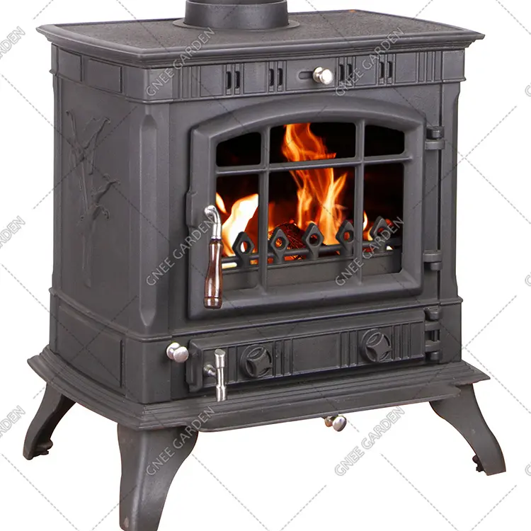 موقد حديدي من الحديد الزهر يعمل بتقنية حرق الأخشاب ويتميز بأنه موقد خشبي ويدخن دون دخان