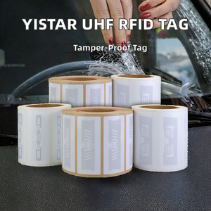 แท็ก RFID UHF ขนาดเล็กยี่ห้อ Yistar ป้องกันการงัดแงะ สำหรับติดกระจกรถยนต์ ป้องกันการฉีกขาด ชิปสติ๊กเกอร์ ISO18000-6C กันน้ำ วัสดุ PET สำหรับจอดรถ - Product Image 2