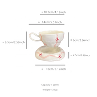 Tasses à thé vintage anglaises en céramique, tasses à café chinoises, tasses à thé florales en porcelaine avec soucoupes, luxe simple pour la maison