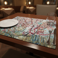 Set de table carré moderne en coton, écologique, résistant à l'huile, durable, pour salle à manger et cuisine, vente en gros directe d'usine en stock
