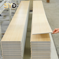 Panneau mural intégré d'usine chinoise, revêtement mural extérieur WPC, installation facile par système de clic, imperméable, décoration intérieure