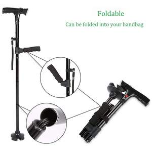 Bastón plegable <span class=keywords><strong>para</strong></span> caminar <span class=keywords><strong>para</strong></span> personas mayores, bastón ligero con luz y alarma de SOS, nuevo - Product Image 2
