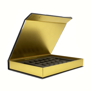 Luxury Premium Recyclable Magnetic Closure Flip Top Rigid Cardboard Gift Box with Embossed Sponge Lining for Cosmetics - Product Image 3
